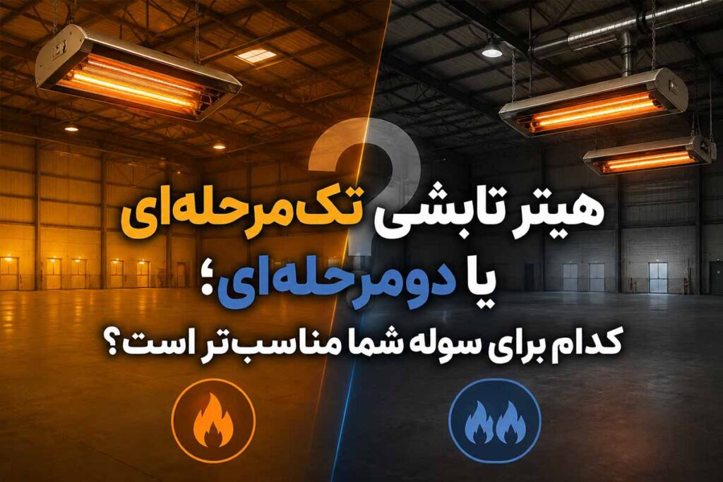 هیتر تابشی تک‌مرحله‌ای یا دومرحله‌ای؛ کدام برای سوله شما مناسب‌تر است؟